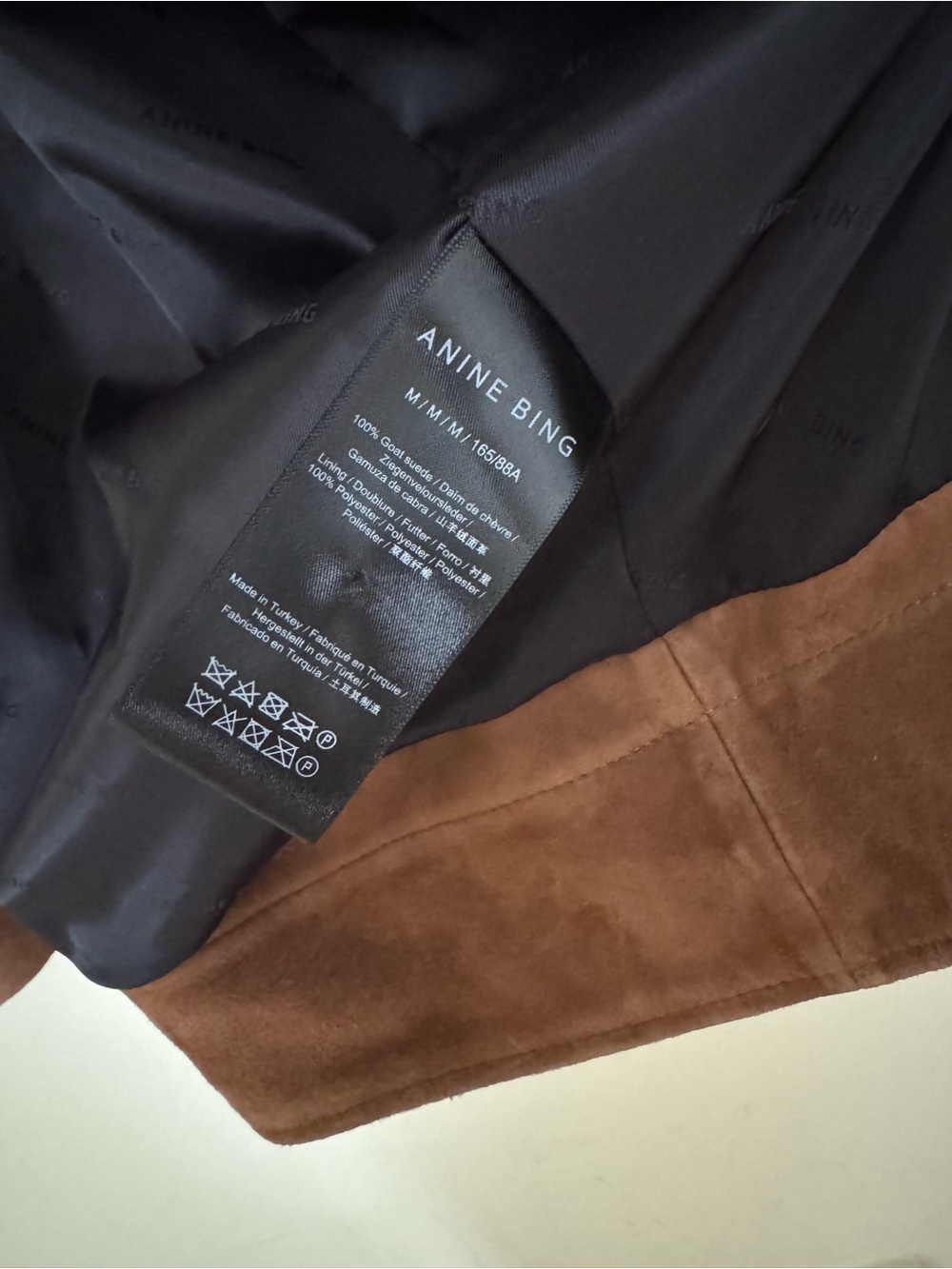 Anine Bing Roux Jacket Suede Leather Tobacco Medium - Picture 5 of 6